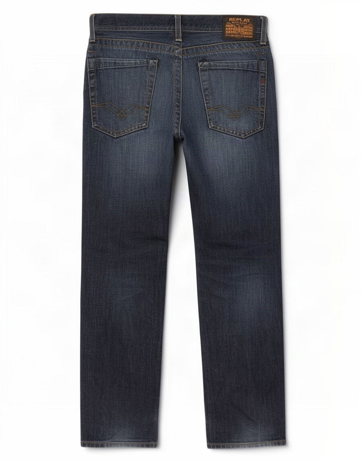 Replay Vaqueros Rectos Hombre W32 L30 Azul Marino