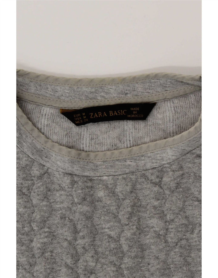 Zara Mujer Sudadera Jumper UK 44 Gris Medio