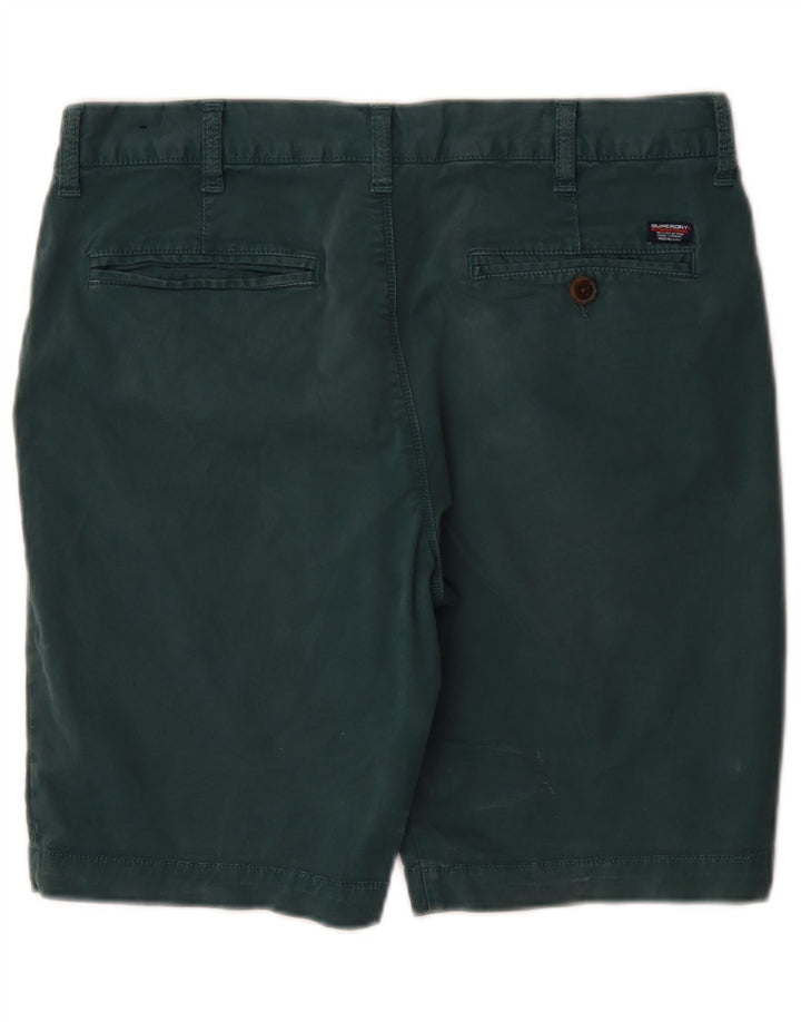 Superdry Hombre Regular Chino Shorts W32 Algodón Verde Medio