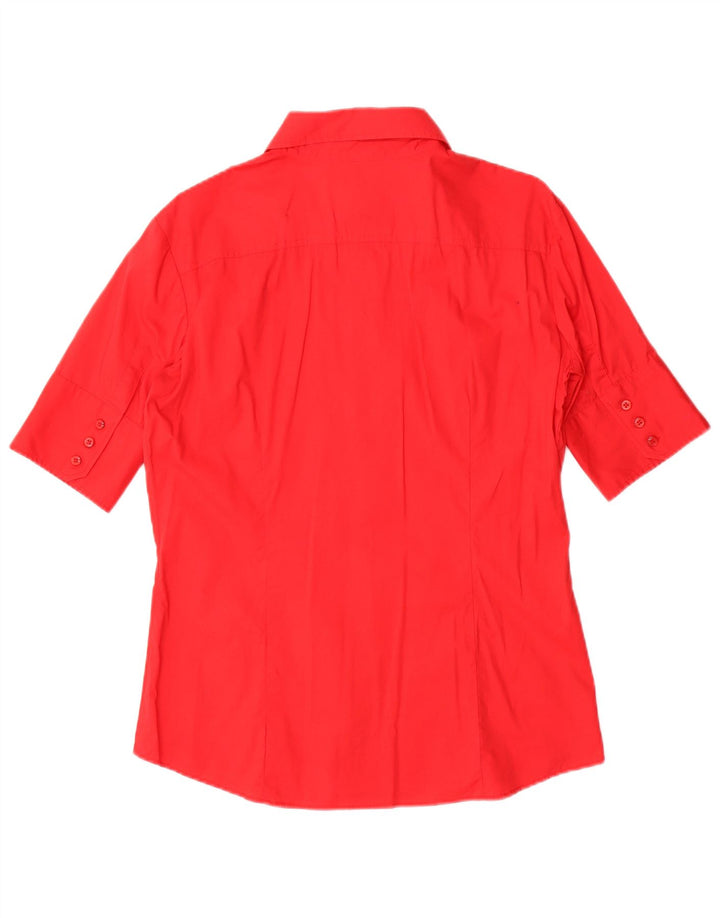 Benetton Camisa De Manga Corta Mujer UK 46 Large Rojo
