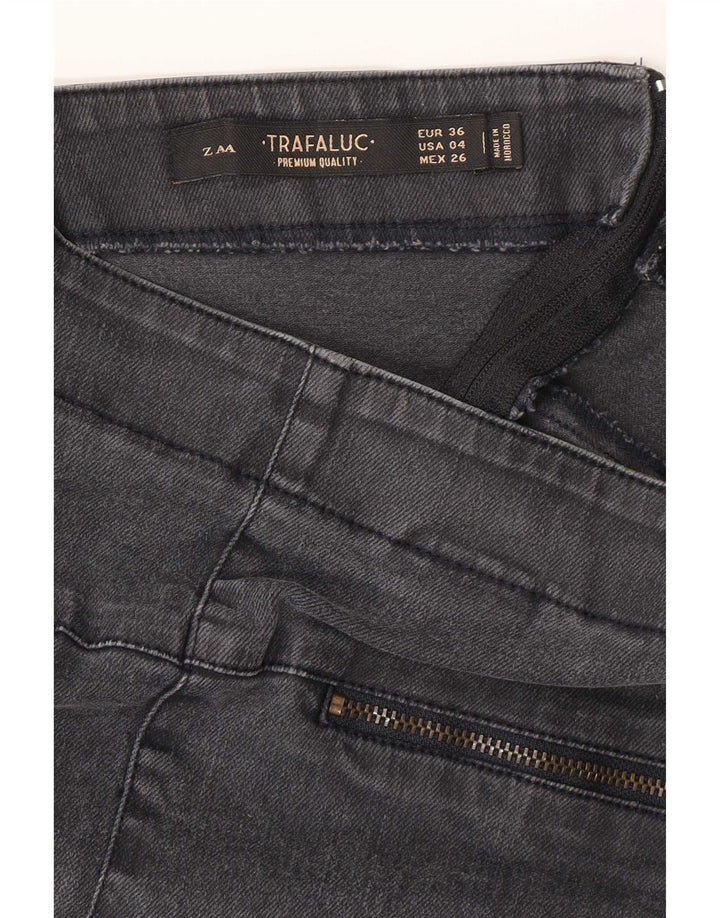 Zara Minifalda Vaquera Mujer EU 36 XS W26 Gris