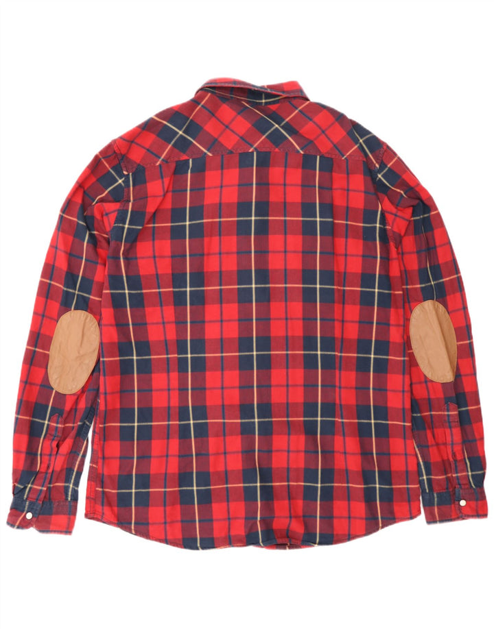 Benetton Hombre Camisa De Franela A Cuadros Rojos Grandes