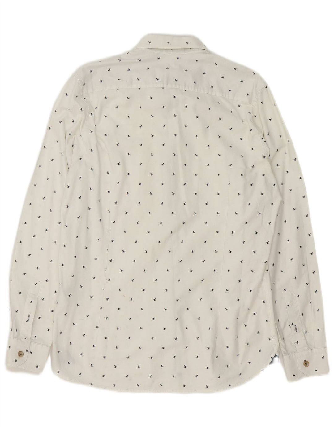 Ted Baker - Camisa con estampado abstracto para hombre, talla 4, algodón blanco grande