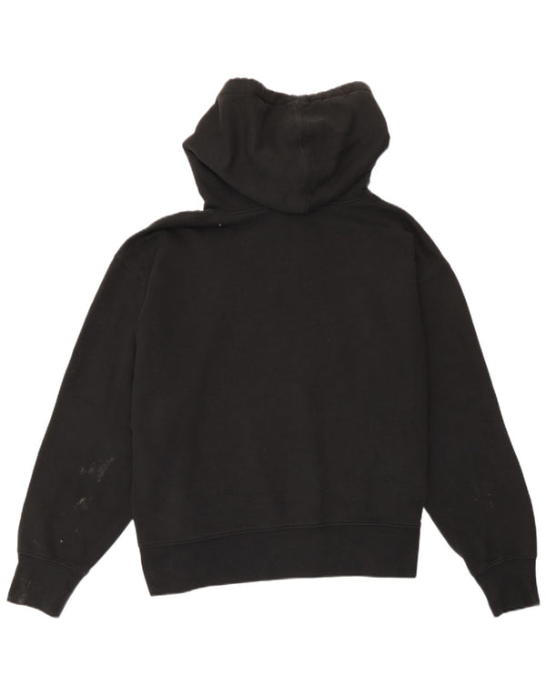 Zara Womens Oversized Hoodie Jumper UK 14 Medium Black Cotton