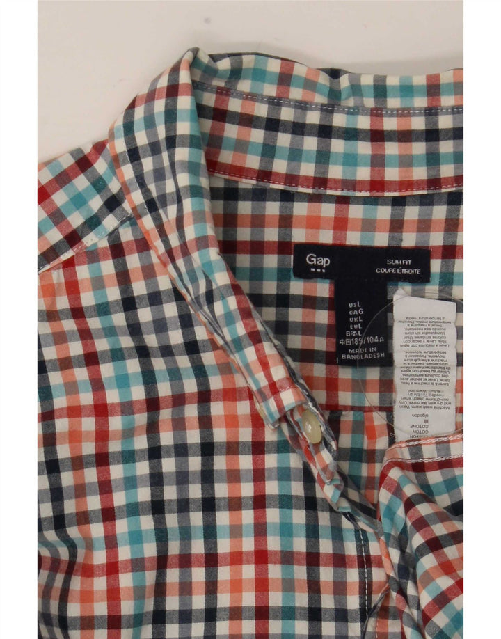 Camisa Gap Slim Fit De Algodón A Cuadros Multicolor Grande Para Hombre