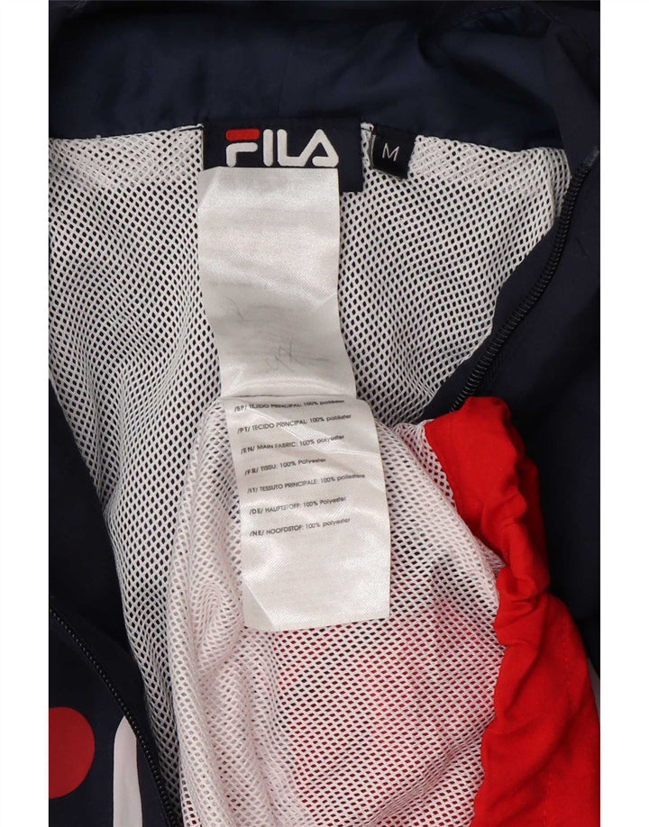 Fila Mens Graphic Hooded Chándal Top Chaqueta Medium Azul Marino Colorblock