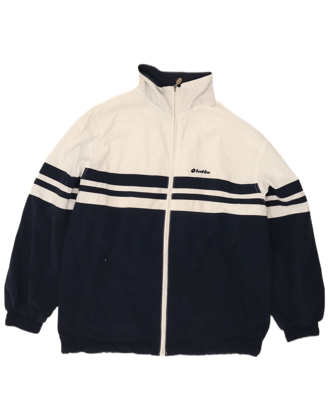 Lotto Hombre Chándal Top Chaqueta XL Azul Marino Colorblock Poliéster
