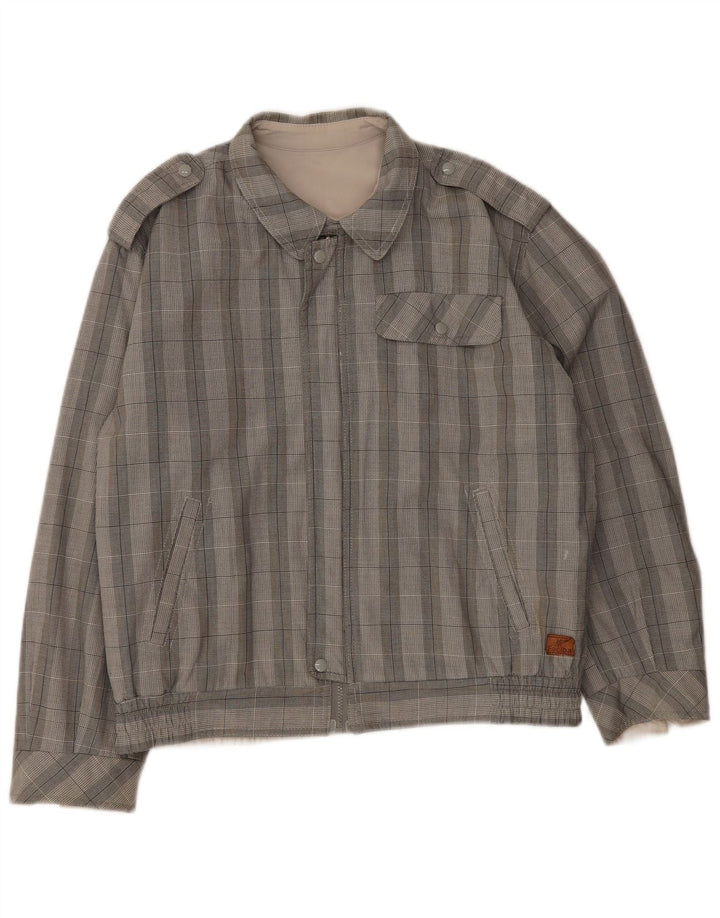 Faciba Chaqueta Bomber Militar para Hombre UK 38 Medium Grey Check