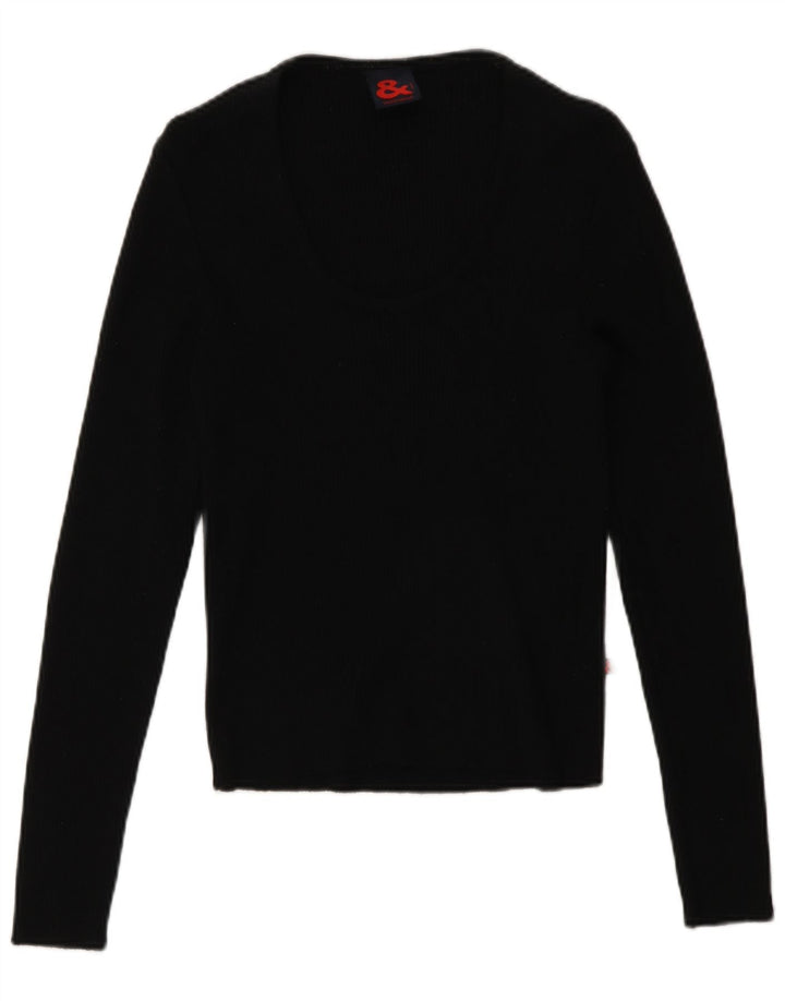 Dolce & Gabbana Top Mujer Manga Larga IT 46 Lana Merino Negra Grande