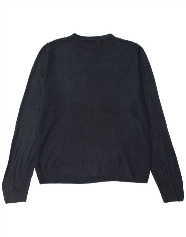 Marks & Spencer - Jersey de cuello redondo para hombre, talla grande, acrílico azul marino