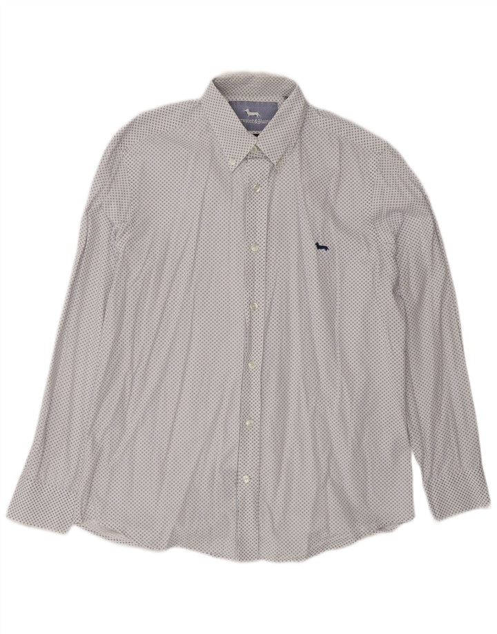 Camisa Harmont & Blaine Hombre Regular Fit De Algodón Con Manchas Azul Medio