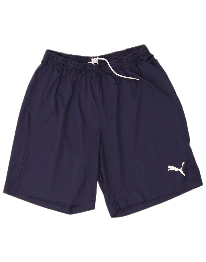 Puma Pantalones cortos deportivos para hombre grande poliéster azul marino
