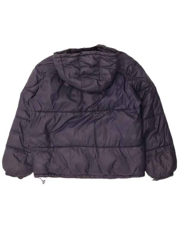 Zara Hombre Chaqueta Acolchada Con Capucha UK 42 XL Nylon Azul Marino