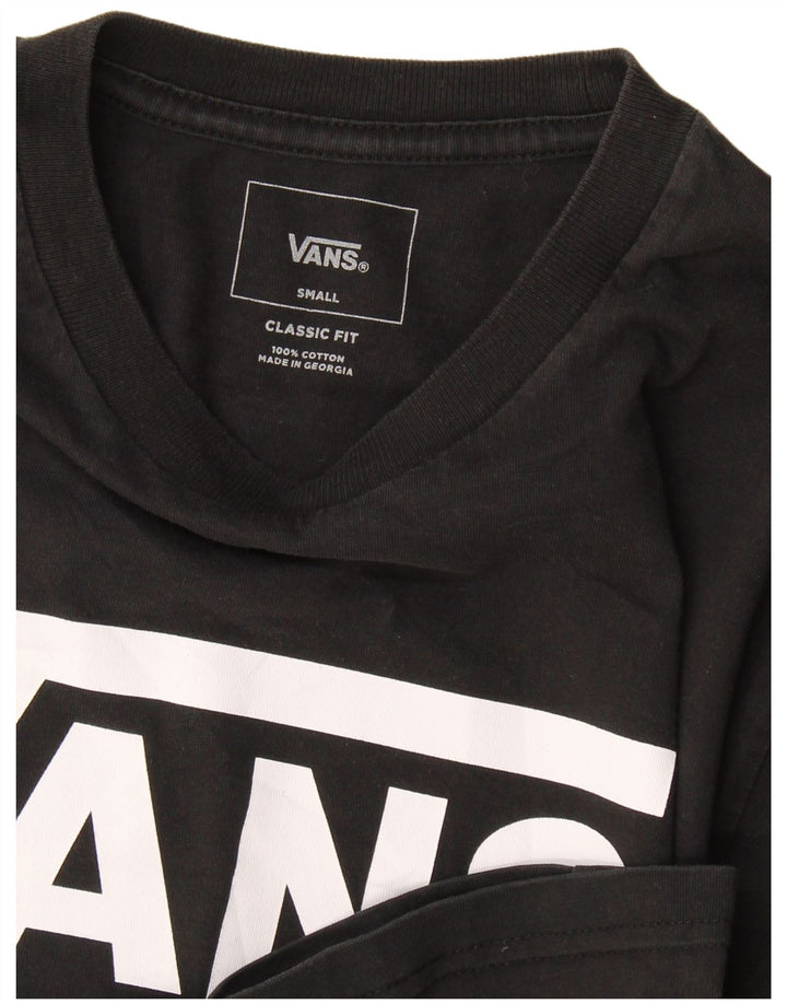 Vans Camiseta con gráfico de corte clásico para hombre, talla pequeña, color negro