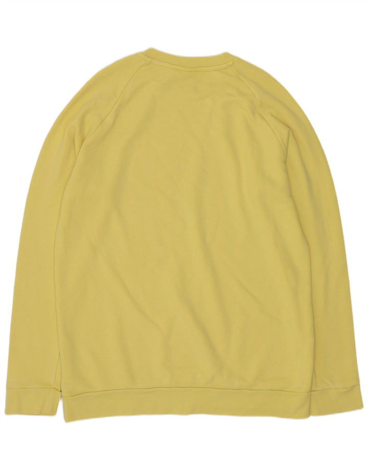 Adidas Hombre Sudadera Gráfica Jumper Grande Algodón Amarillo