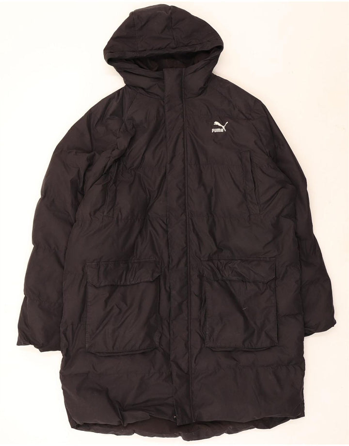 Puma Abrigo acolchado con capucha para hombre UK 40 Large Poliéster negro
