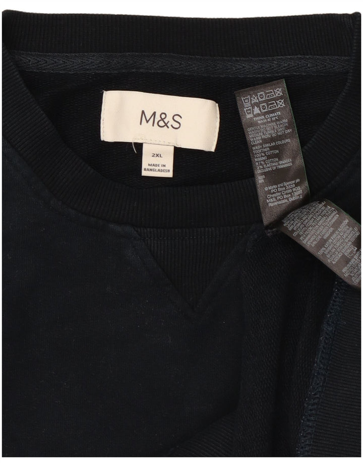 Marks & Spencer - Sudadera para hombre, talla 2XL, algodón azul marino