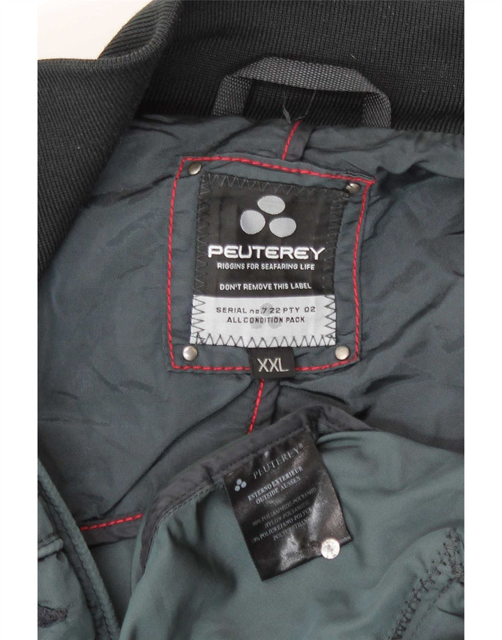 PEUTEREY Chaqueta bomber para hombre UK 44 2XL Azul Colorblock Poliamida