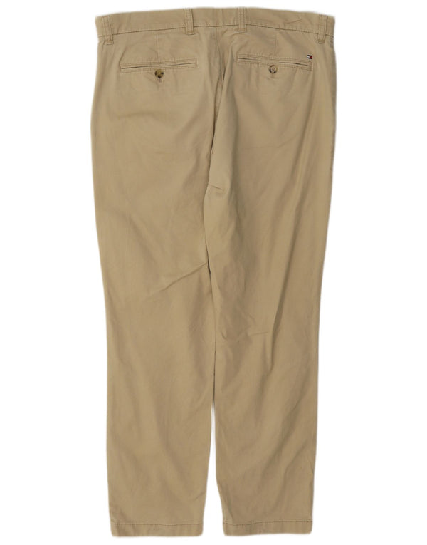 Tommy Hilfiger Pantalones chinos ajustados para hombre W34 L30 Algodón beige