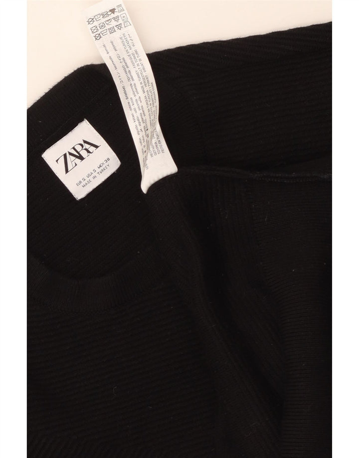 ZARA Hombre Jersey Cuello Redondo Jersey Small Algodón Negro