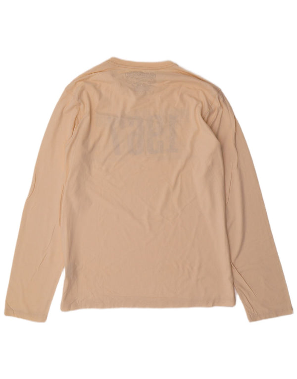Ralph Lauren Top gráfico para hombre de manga larga de algodón beige grande