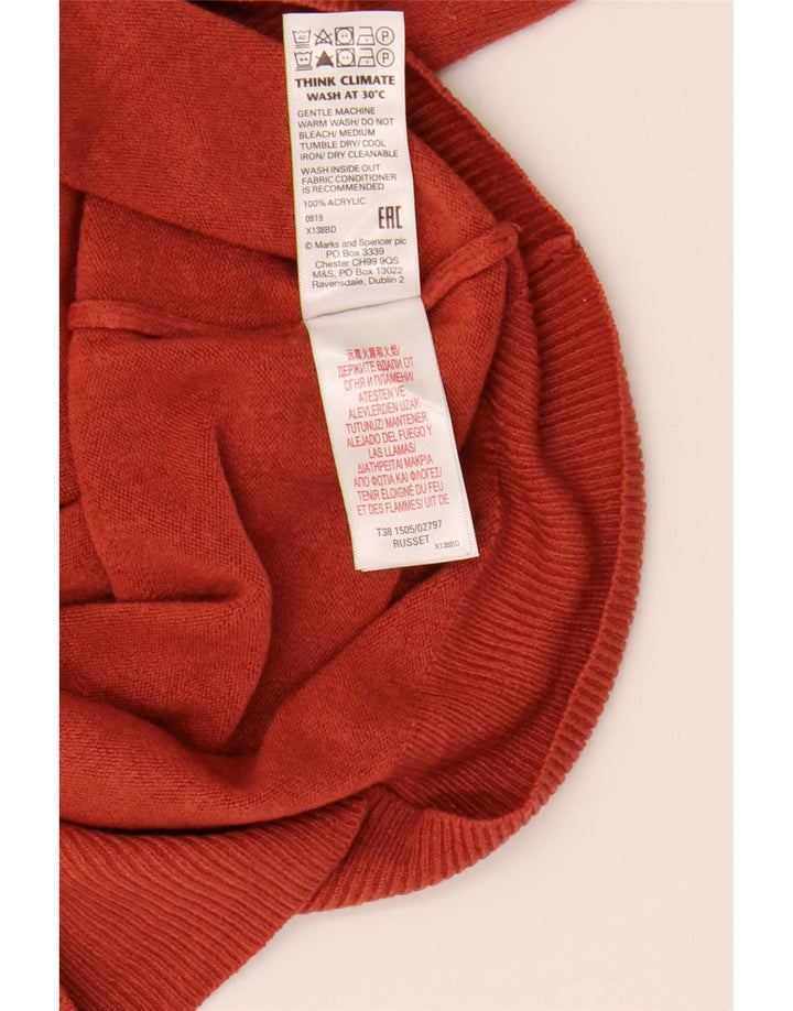 Marks & Spencer Suéter con cuello vuelto para mujer UK 10 Small Borgoña