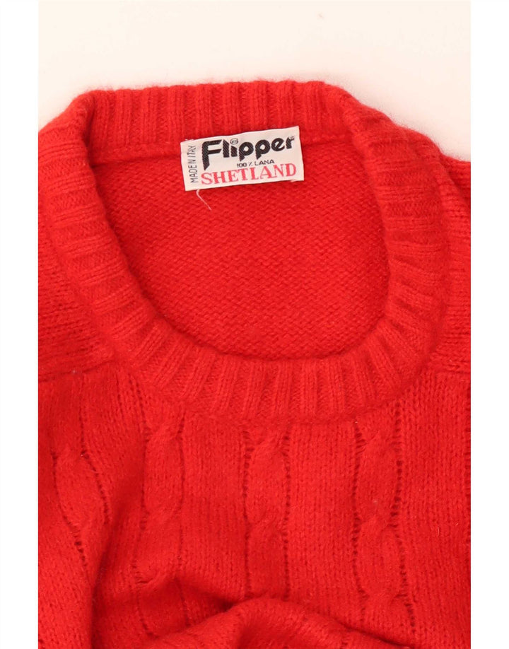 Flipper Hombre Cuello Redondo Jersey Jersey Pequeño Lana Roja