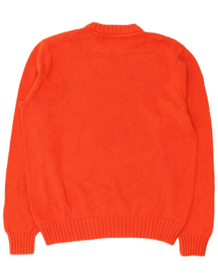 Chaps - Jersey de cuello redondo para hombre, talla grande, algodón naranja
