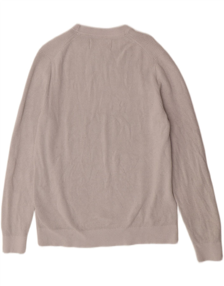 Suéter tipo jersey con cuello redondo para hombre Calvin Klein Jeans en bloques de color gris medio