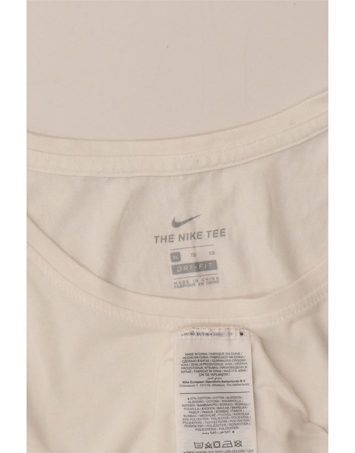 Nike Camiseta sin mangas Dri Fit Graphic para hombre Algodón blanco mediano