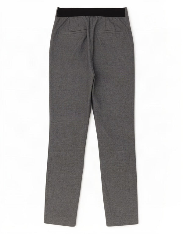 Zara Mujer Pantalones Chinos Slim Small W26 L27 Bloque De Color Gris