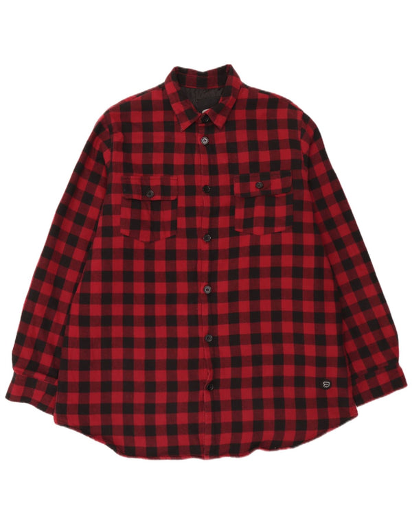 EMP Camisa de franela de leñador para hombre 2XL Algodón a cuadros rojo