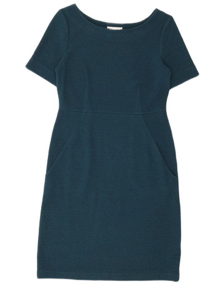 WHITE STUFF Vestido tubo para mujer UK 10 Small Azul marino Chevron Poliéster