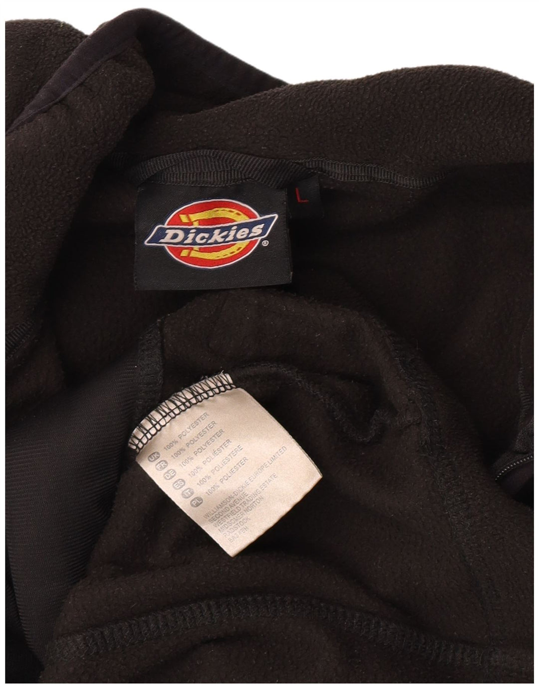 Dickies - Jersey de forro polar con cuello y cremallera para hombre, talla grande, poliéster negro