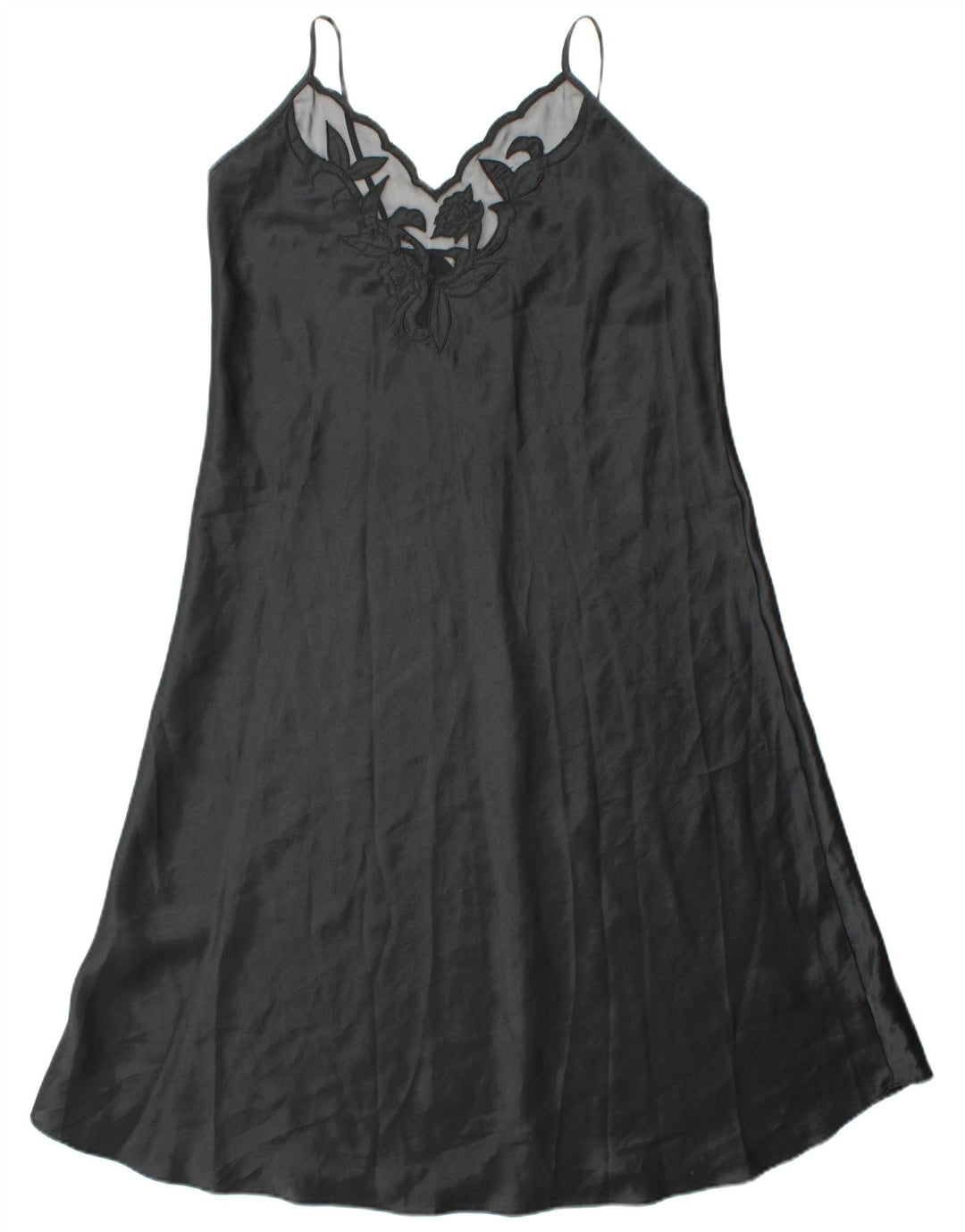 CALLE. BERNARD Vestido lencero para mujer UK 46 Grande Poliéster negro