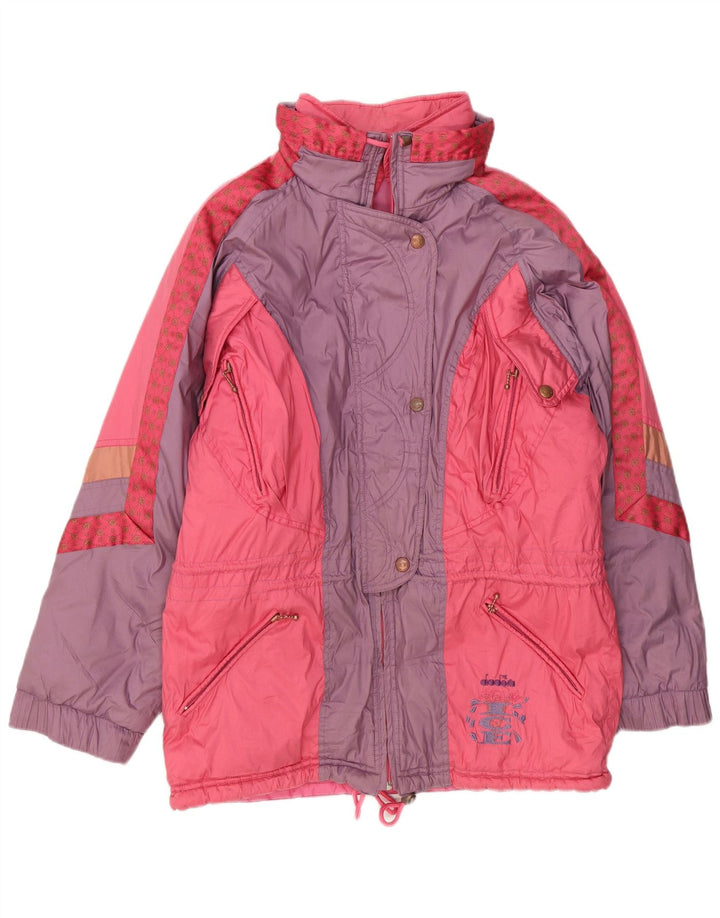 Diadora Chaqueta de esquí holgada para mujer ES 44 Poliéster color block rosa medio