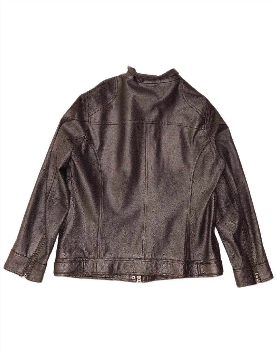 Marc Aurel Chaqueta de cuero para mujer UK 44 Cuero negro mediano