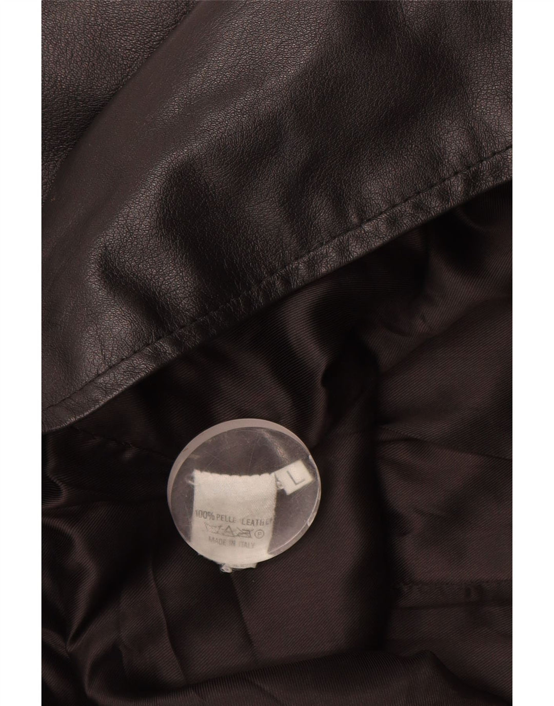 Vintage mujer longline cuero Gilet Reino Unido 16 cuero negro grande