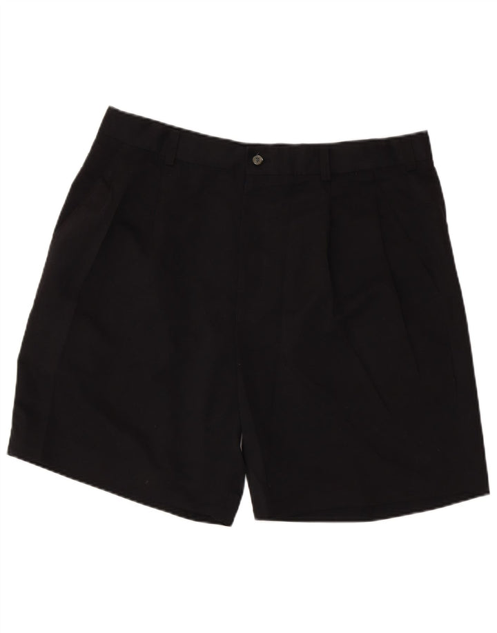 IZOD Pantalones cortos chinos pegados para hombre W38 XL Poliéster negro