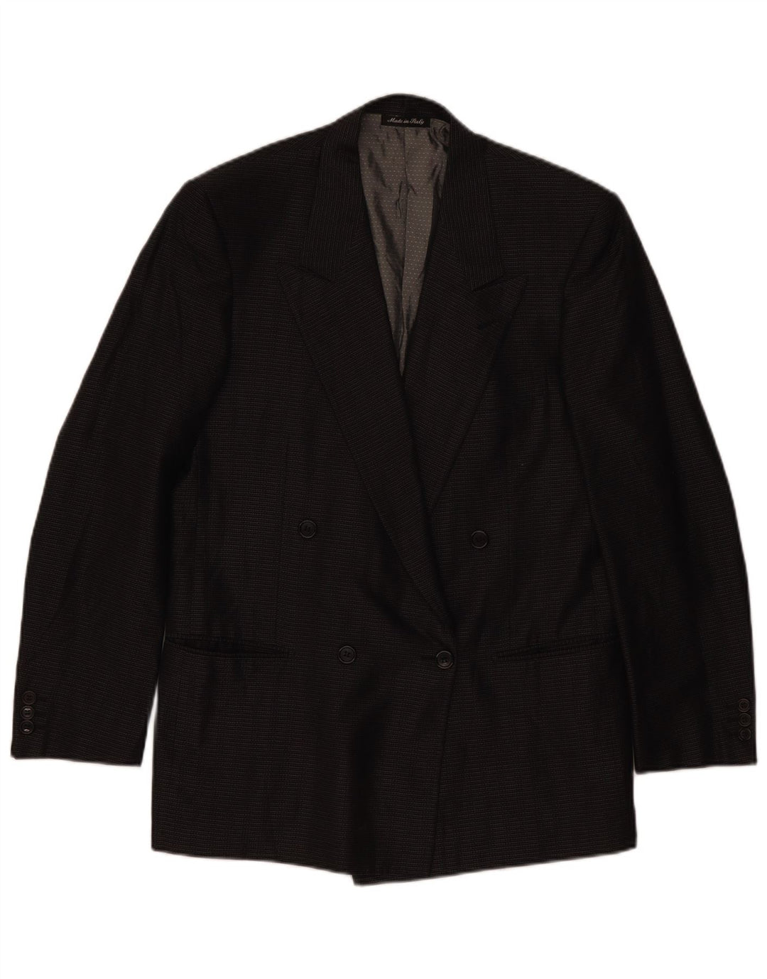 Pal Zileri Chaqueta tipo blazer con doble botonadura para hombre IT 48 Seda a cuadros negra mediana