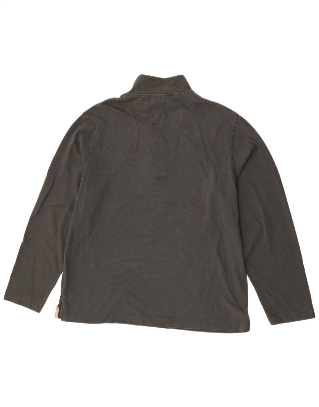 Marks & Spencer Hombre Azul Harbor Zip Neck Top Manga Larga Grande Verde