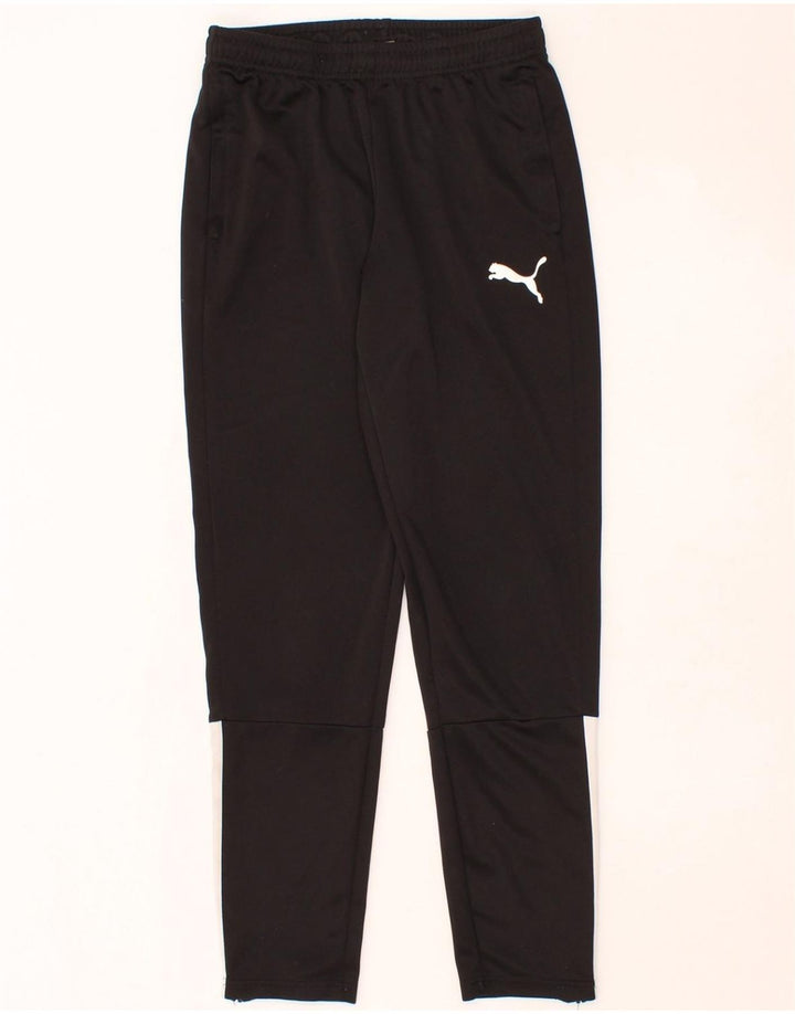 PUMA Boys Tracksuit Trousers 13-14 Years  Black Colourblock Polyester Vintage Puma and Second-Hand Puma from Messina Hembry 