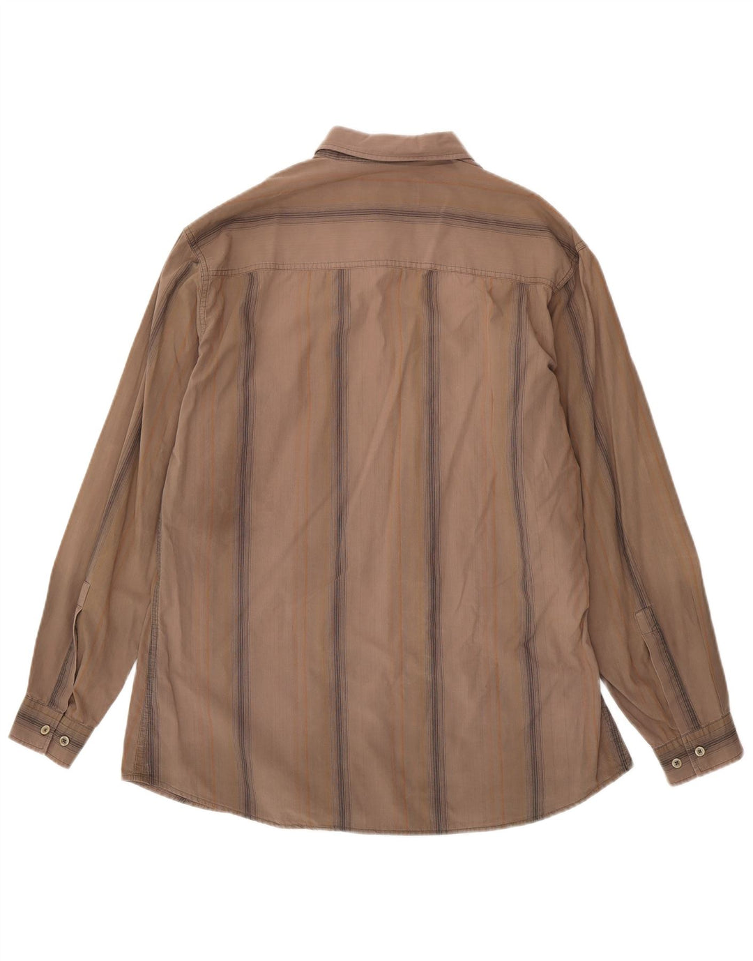 Camisa Marlboro Classics para hombre 2XL Algodón a rayas marrón