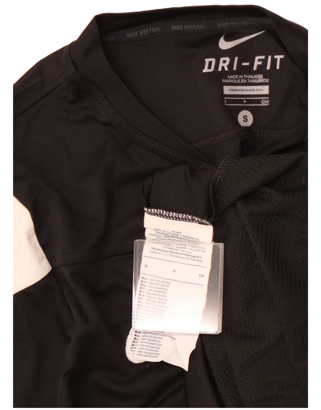 NIKE Hombre Camiseta Top Small Negro Colorblock Poliéster Deportes