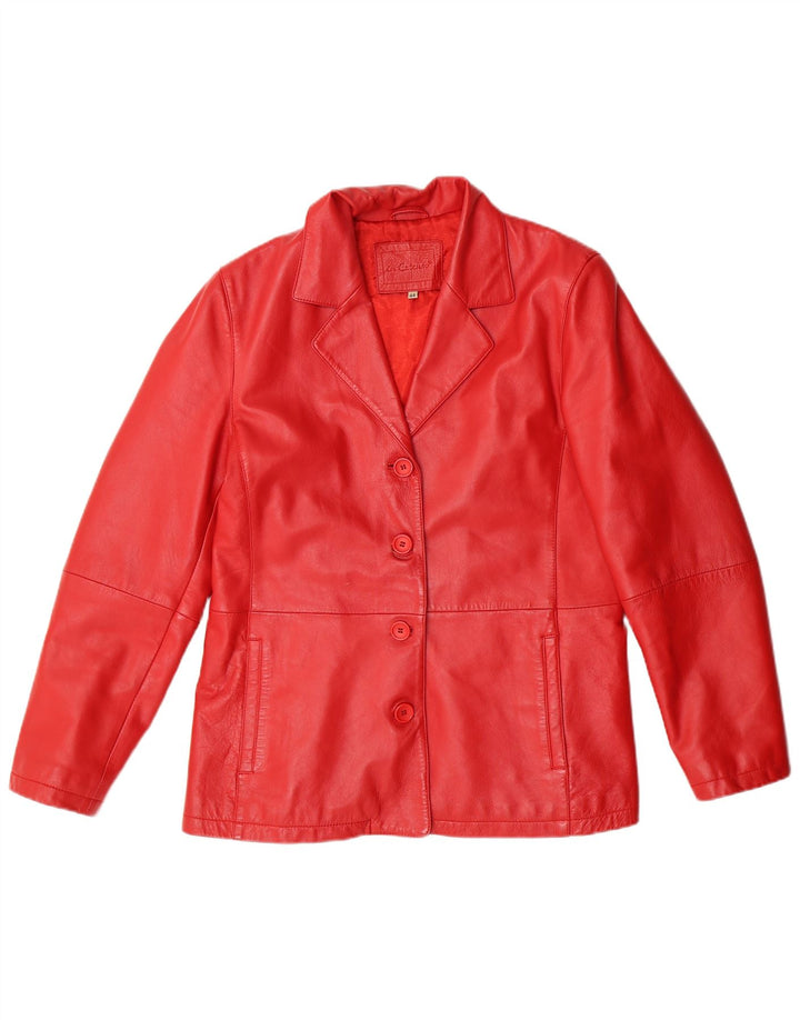 IN EXTENSO Chaqueta de Cuero Mujer IT 44 Mediana Cuero Rojo