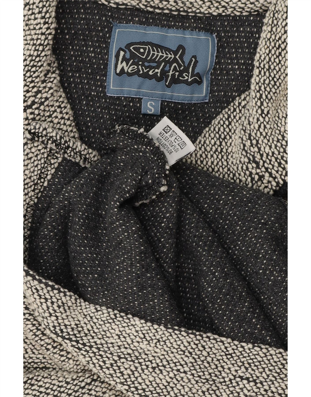 Weird Fish - Sudadera con cuello y cremallera para hombre, talla pequeña, algodón gris