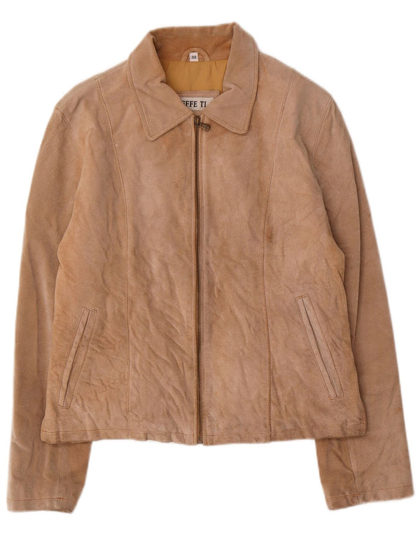 Chaqueta de ante para mujer Effe Ti IT 44 Cuero beige medio