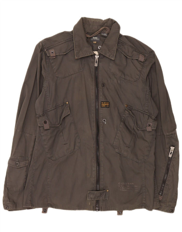 G-Star Chaqueta utilitaria para hombre UK 42 XL Algodón caqui