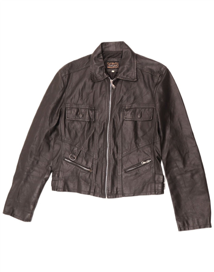 Spectra Chaqueta de cuero para mujer Reino Unido 46 Grande Negro