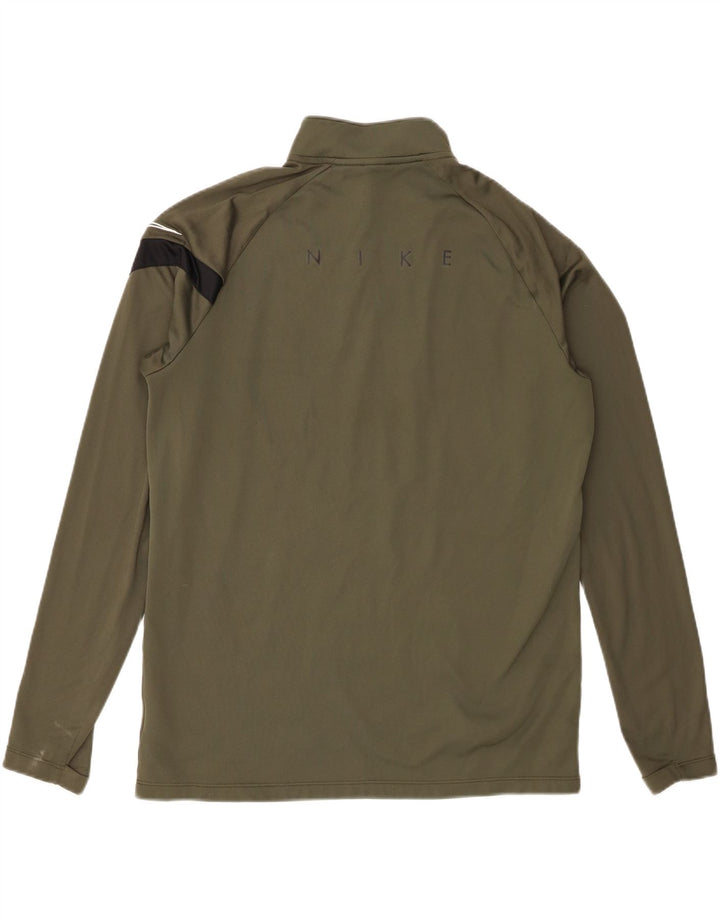 Nike Dri Fit - Chándal con cremallera y cuello para hombre, talla grande, color caqui, poliéster